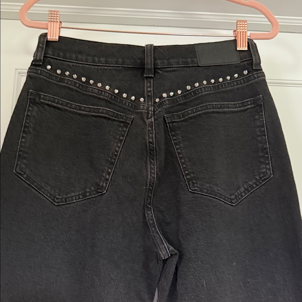 Madewell Black Studded High Rise Jeans